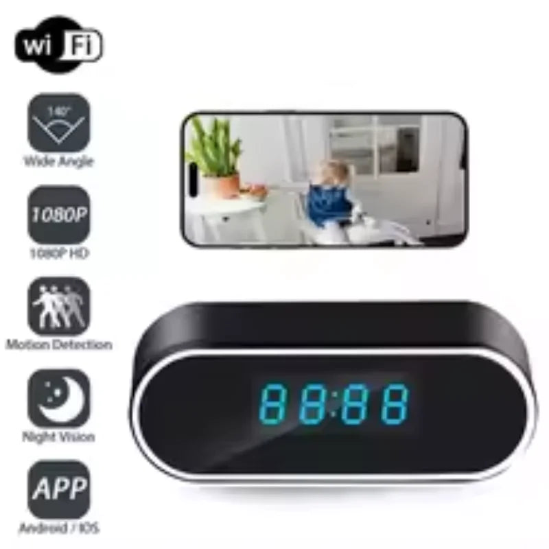 HD 1080P Alarm Clock Camera Wireless Wifi Surveillance Cam With IR Night Vision DVR For Home Security Fall 2025