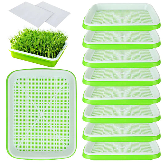 Hydroponic Microgreens Sprouter Tray - Double Layer Garden Tool for Home Nursery