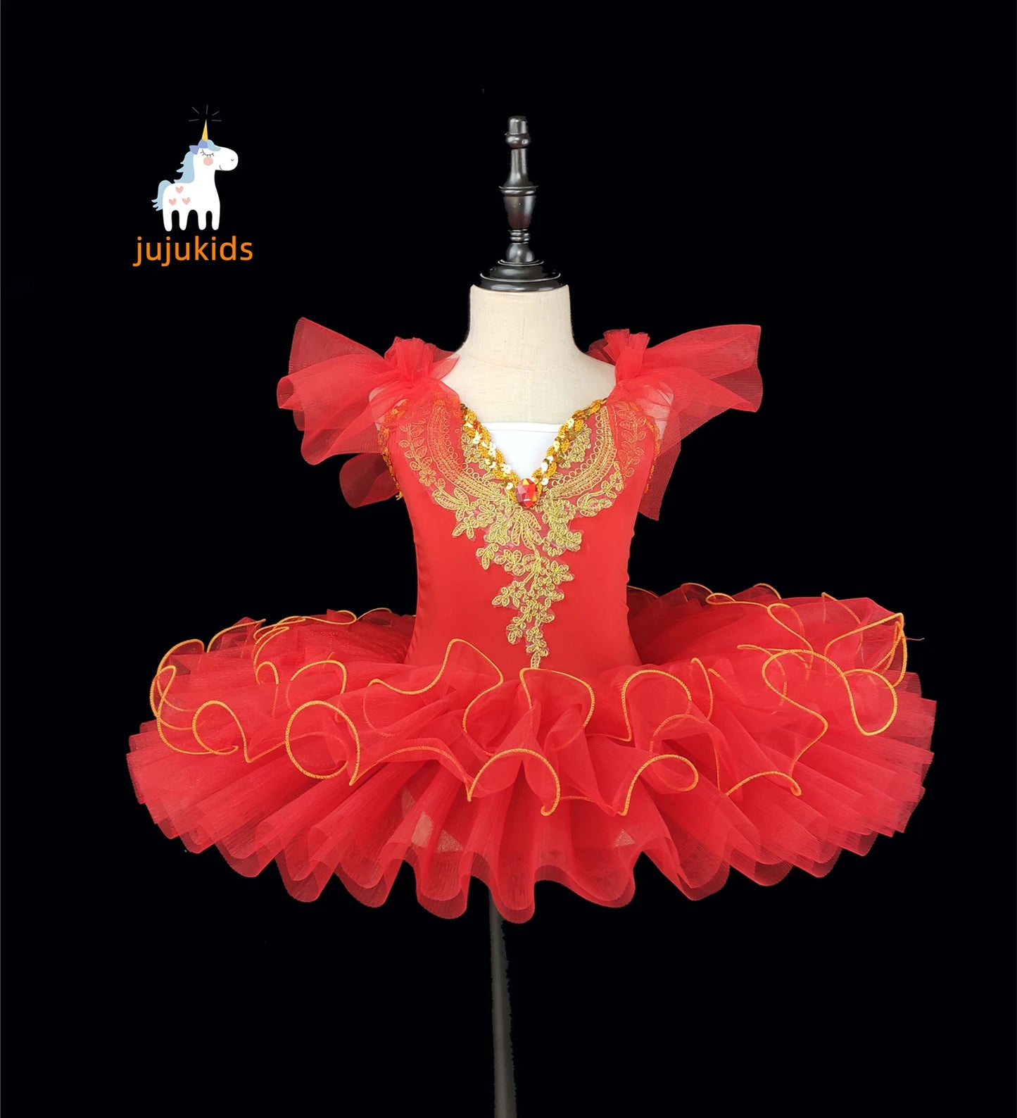 Tutu da balletto leggero per ragazze - stile pancake, poliestere, per spettacoli di recital