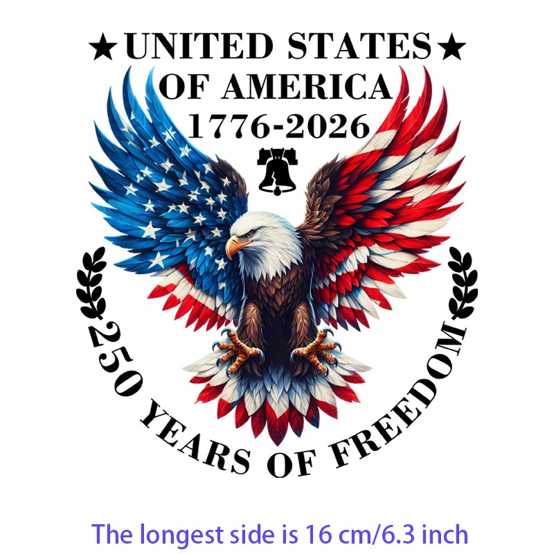 Iron On Patches USA Flag Bald Eagle Heat Transfer Set Patriotic 4th Of July DIY Clothing Decor 2026