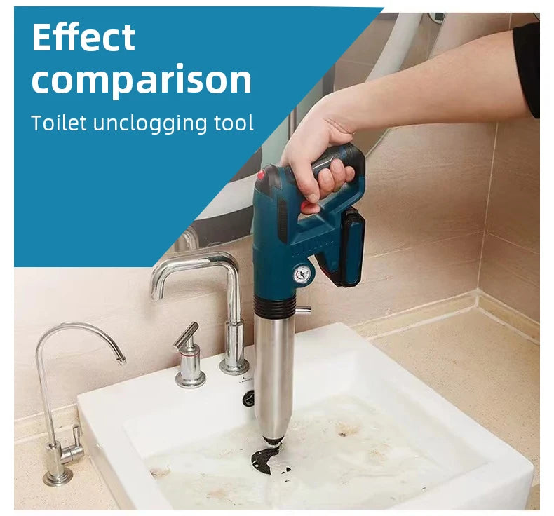 High-Pressure Air Plunger Cordless Drain Unclogging Kit For Sewer Pipes With Attachments Fall 2026 Home DIY