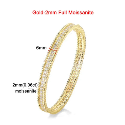 Moissanit 2mm Armband 18K vergoldetes Tennisarmband