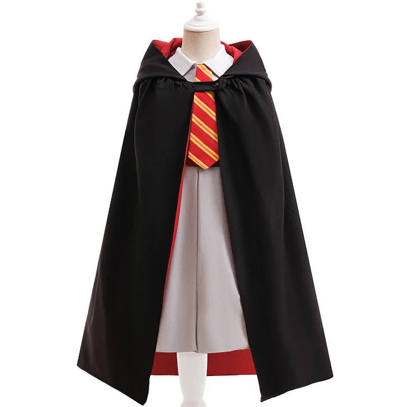 Halloweenkostuumset voor meisjes met cape van de toverschool, gestreepte top en carnavals- of verjaardags verkleedkleding 2026