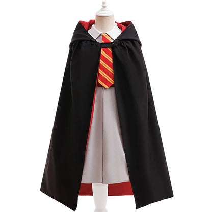 Halloweenkostuumset voor meisjes met cape van de toverschool, gestreepte top en carnavals- of verjaardags verkleedkleding 2026