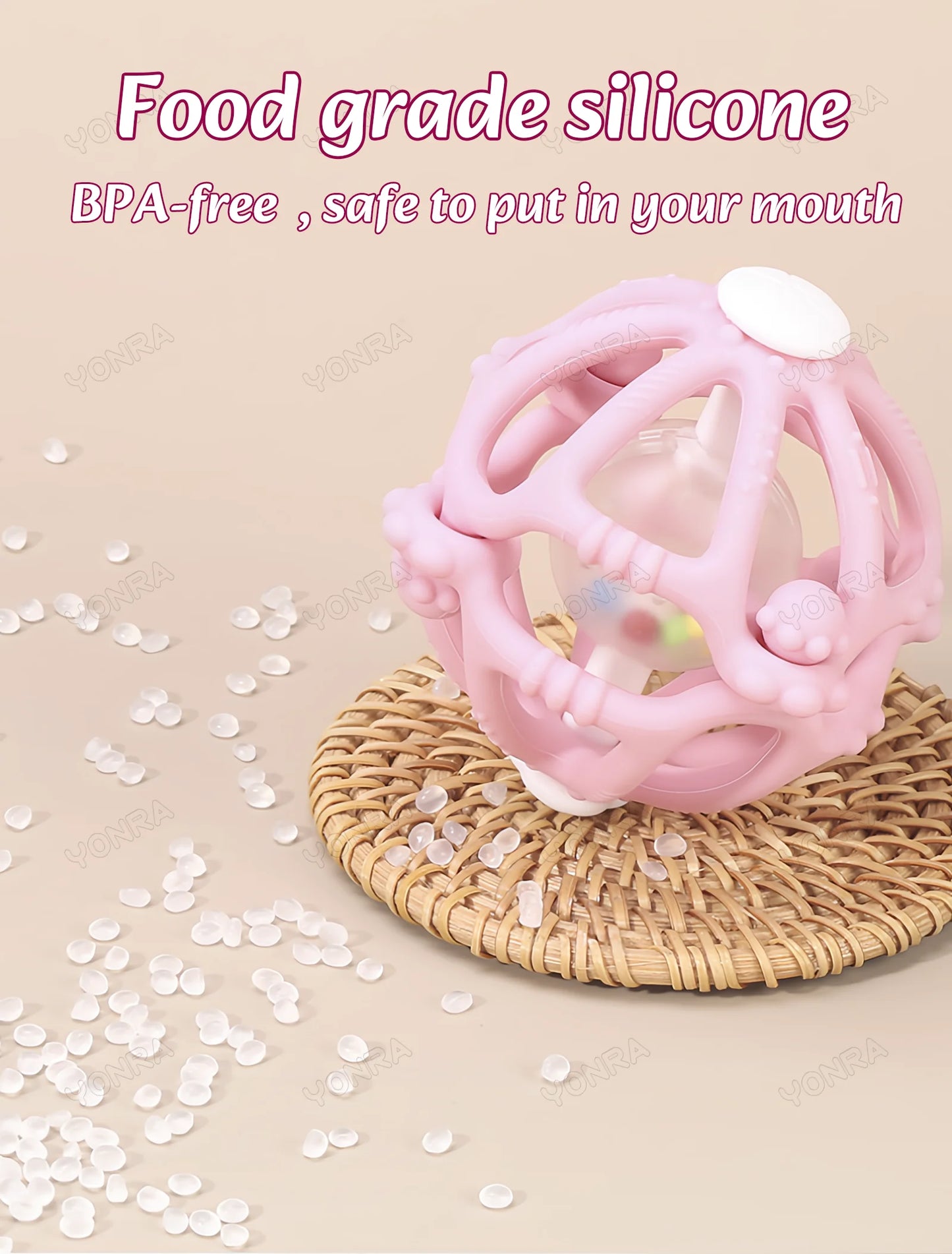 Silikone bidering rangle kugle Montessori nyfødt sensoriske legetøj