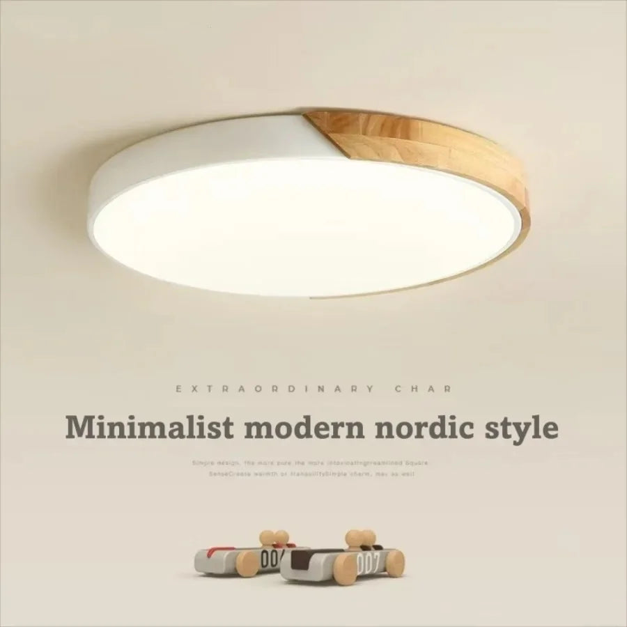 Japandi LED loftslampe nordisk træ moderne blød glød diffuser