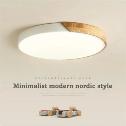 Japandi LED loftslampe nordisk træ moderne blød glød diffuser