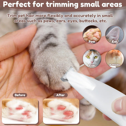 Waterproof Dog Paw Trimmer with LED Light – 18mm Wide Blade LED Display Pet Grooming Clipper 2026