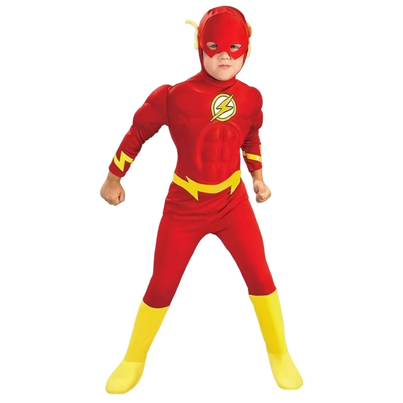 The Flash DC-superheldencosplaykostuum, gespierd pak met masker en riem voor volwassenen, Halloween-carnaval 2026