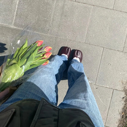 Lightweight Womens Split Toe Ballet Flats - Mary Jane, PU