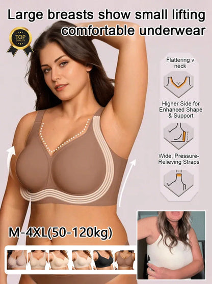Supportive seamless women's bra – wire-free, full coverage, padded, everyday comfort