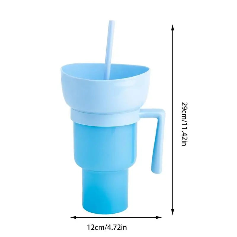 Vaso para bocadillos 2 en 1 Tazón para bocadillos Vaso antisalpicaduras a prueba de fugas Vaso para palomitas Estadio Noche de película Otoño 2025