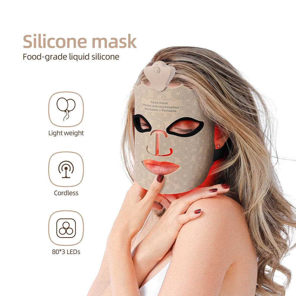 LED Mask Photon Silicone Face Mask 7 Colors Light Therapy Spring 2026 Skin Rejuvenation And Brightening Wireless