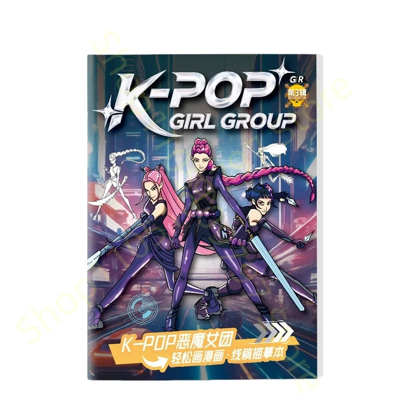 Coloring Book Kpop Demon Hunters Anime Sketches Rumi Mira Zoey Cute Line Drawings Back to School 2025 Gift