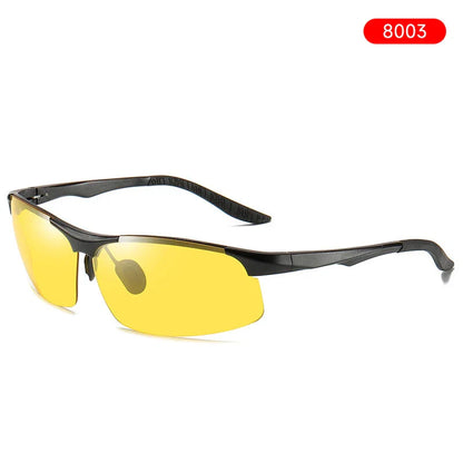 Night Vision Glasses Aluminum Alloy Frame Polarized Sunglasses Day Night Driving UV400 Yellow Lenses Fall 2025 Gift