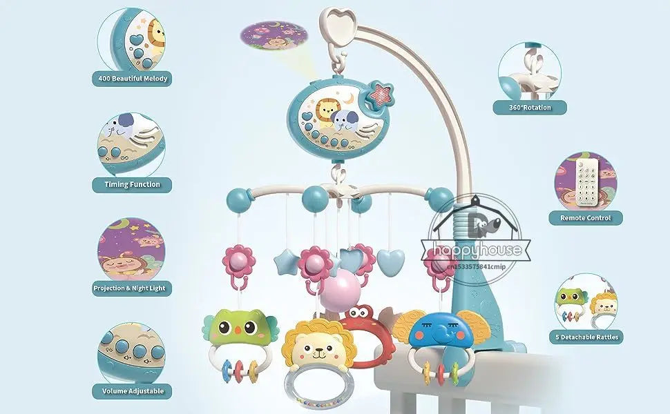 Muzikale Baby Mobiel Projectie Afstandsbediening Pasgeboren Sensorische Speelgoed