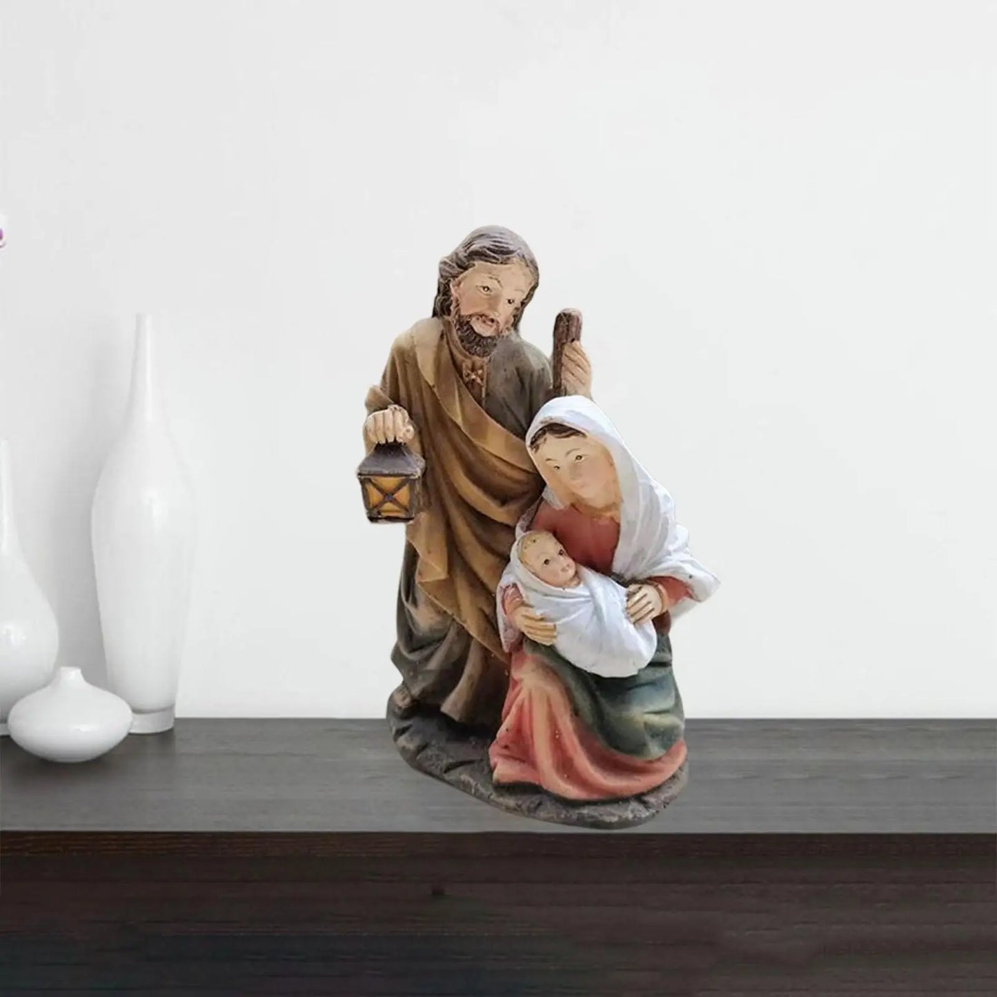 Nativity Scene Figures Resin Holy Family Statue Christmas Decor Gift Idea 2025 Keepsake