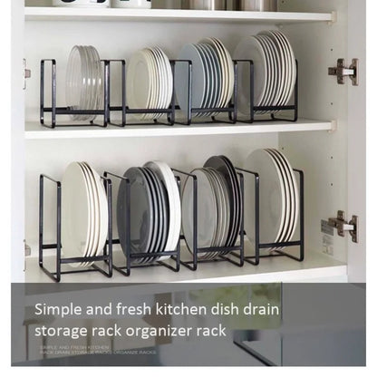 Plate Rack Countertop Dish Organizer Metal Layered Drain