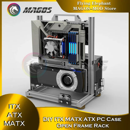 Boîtier PC Open Frame Modulaire ATX MATX ITX Aluminium Rack