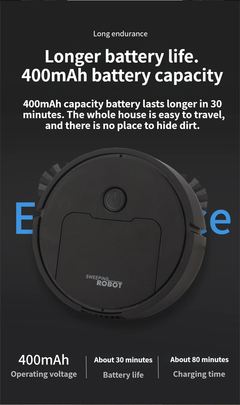 Robot spazzante a aspirazione 3 in 1 Mini spazzatrice automatica