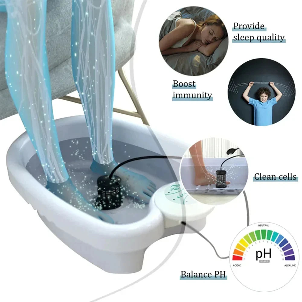 Mini Ionic Detox Foot Spa Bath Machine - Vibrating Foot Bath for Health & Wellness Therapy