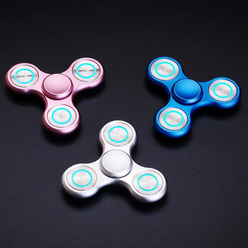 Fidget Spinner Luminous Metal Triangle EDC Desk Focus Toy