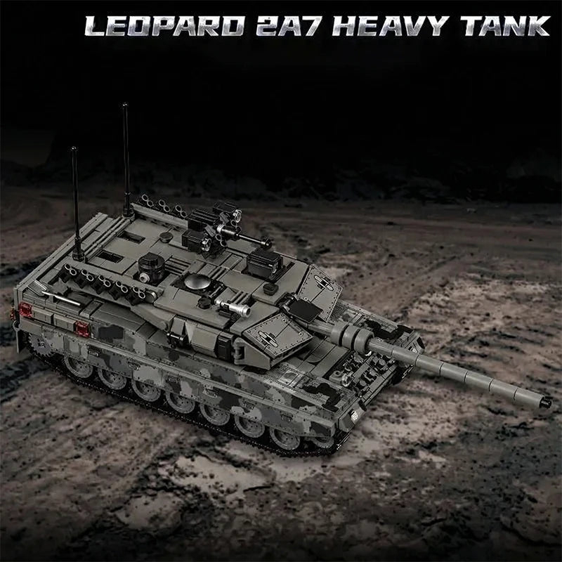 Military Tank Building Blocks Leopard 2A7 Model 1007 Pieces Camouflage Brick Set Fall 2026 Gift