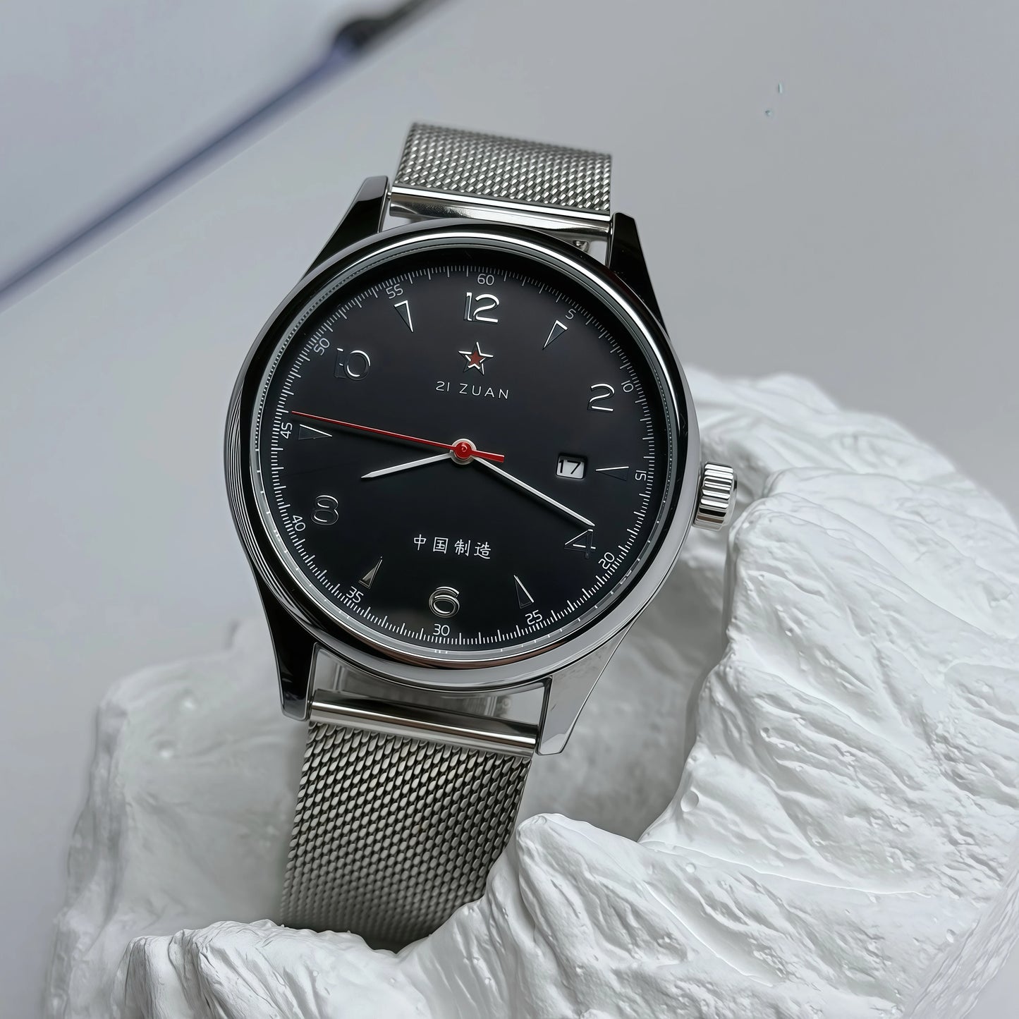 Pilot Watch 41mm Mesh Strap Stainless Steel Classic