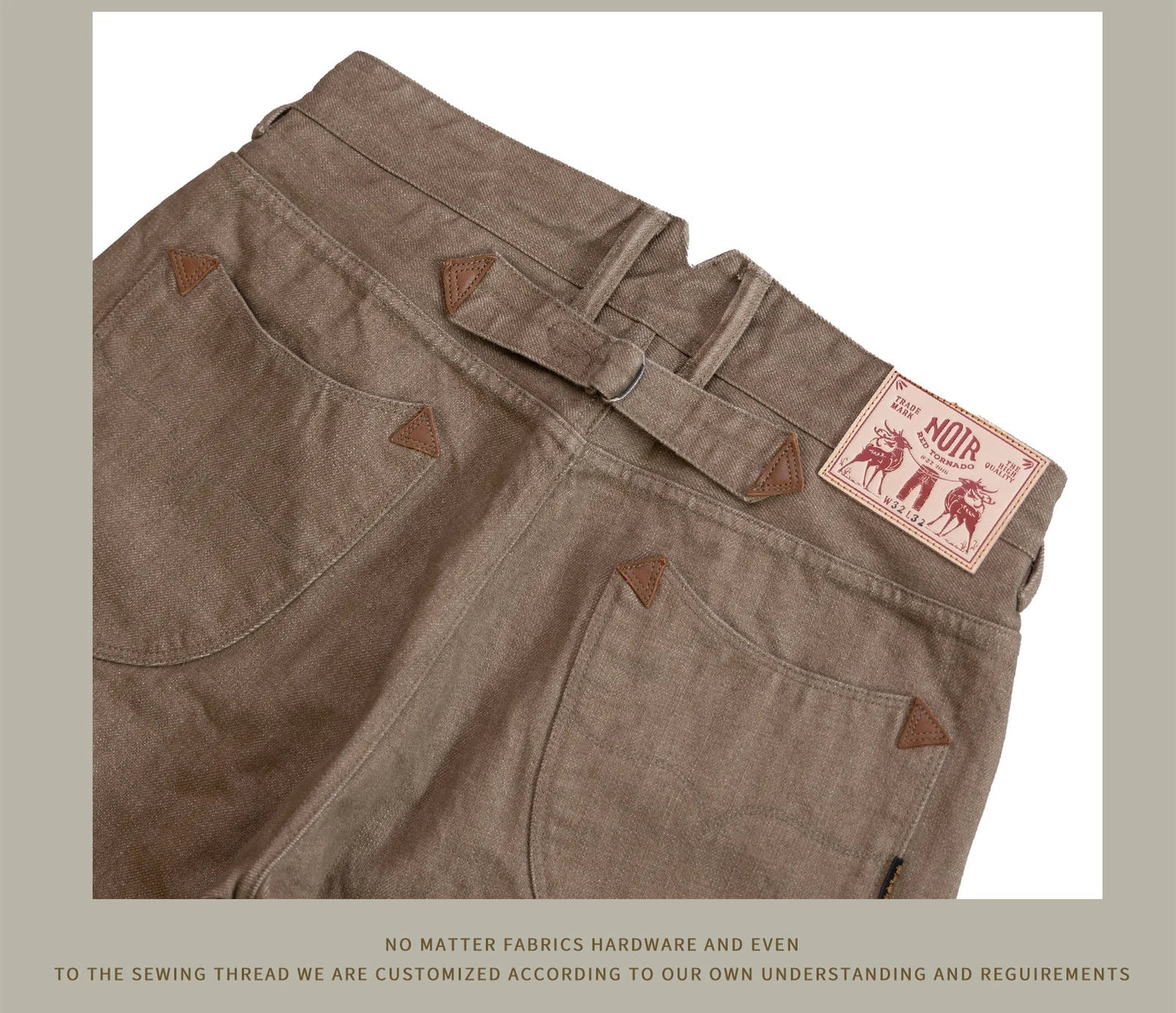 Holdbare avslappede rette jeans for menn - løse selvedge casual