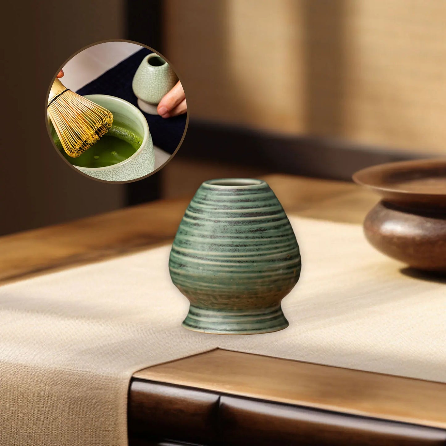 Supporto per frusta Matcha in ceramica Chasen Stand per teiera domestica