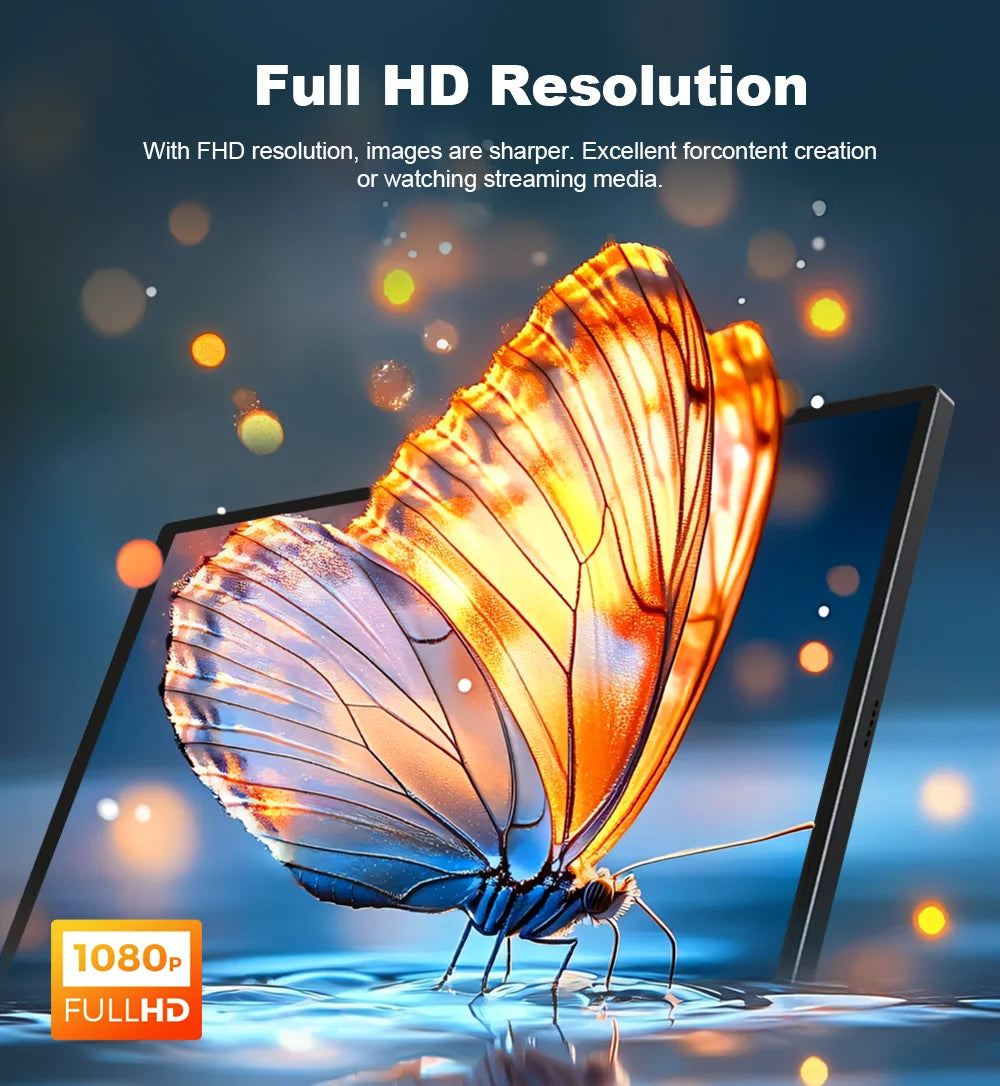 Portable 15.6 Inch FHD IPS Gaming Monitor 3ms Speaker