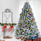 Snow Flocked Hinged Artificial Christmas Spruce Tree - Full & Lush Holiday Decoration for Home & Office with 1284 Bendable Branches