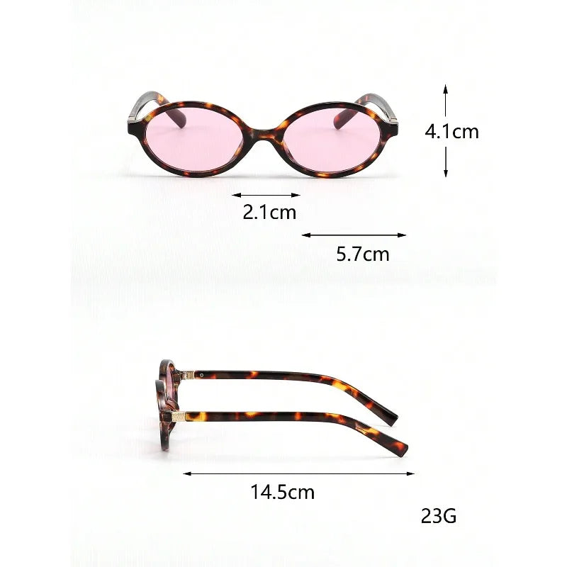 Retro unisex small oval sunglasses – mirror lens, resin frame, casual beach & daily accessory