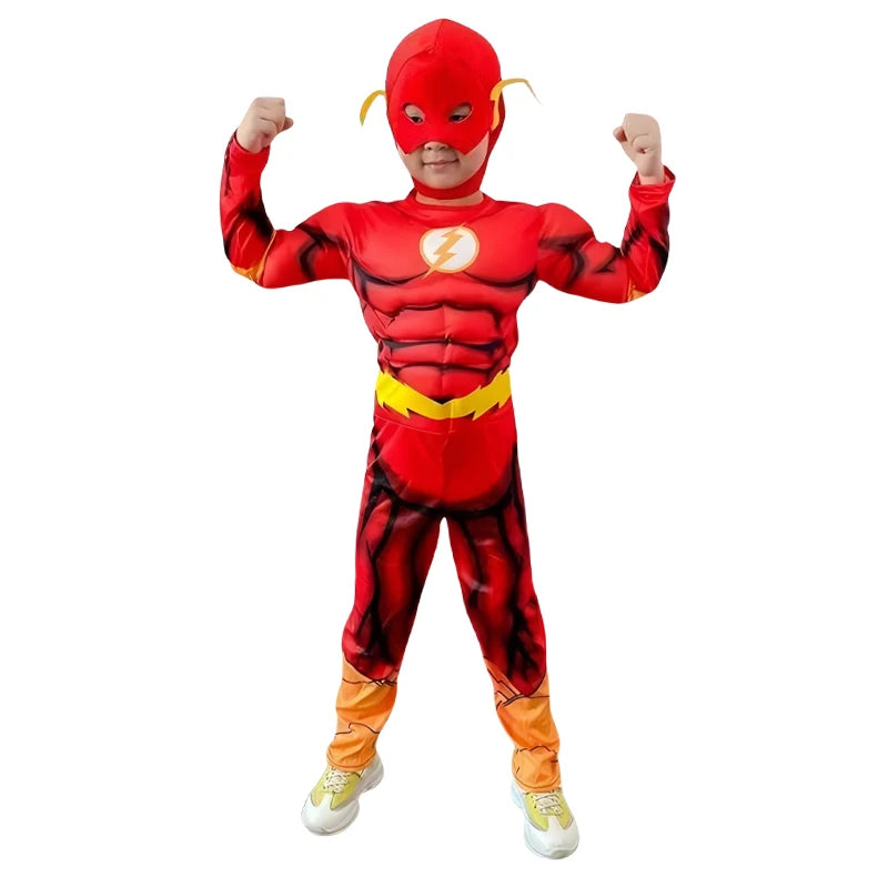 The Flash DC-superheldencosplaykostuum, gespierd pak met masker en riem voor volwassenen, Halloween-carnaval 2026