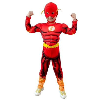 The Flash DC-superheldencosplaykostuum, gespierd pak met masker en riem voor volwassenen, Halloween-carnaval 2026