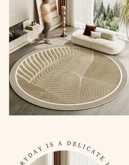 Japanese Round Striped Rug Thick Washable Nonslip Mat
