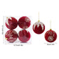 Burgundy Velvet Christmas Ornaments - Flocked Wine Red Balls for Holiday Tree Decor, Wedding & Anniversary Celebrations