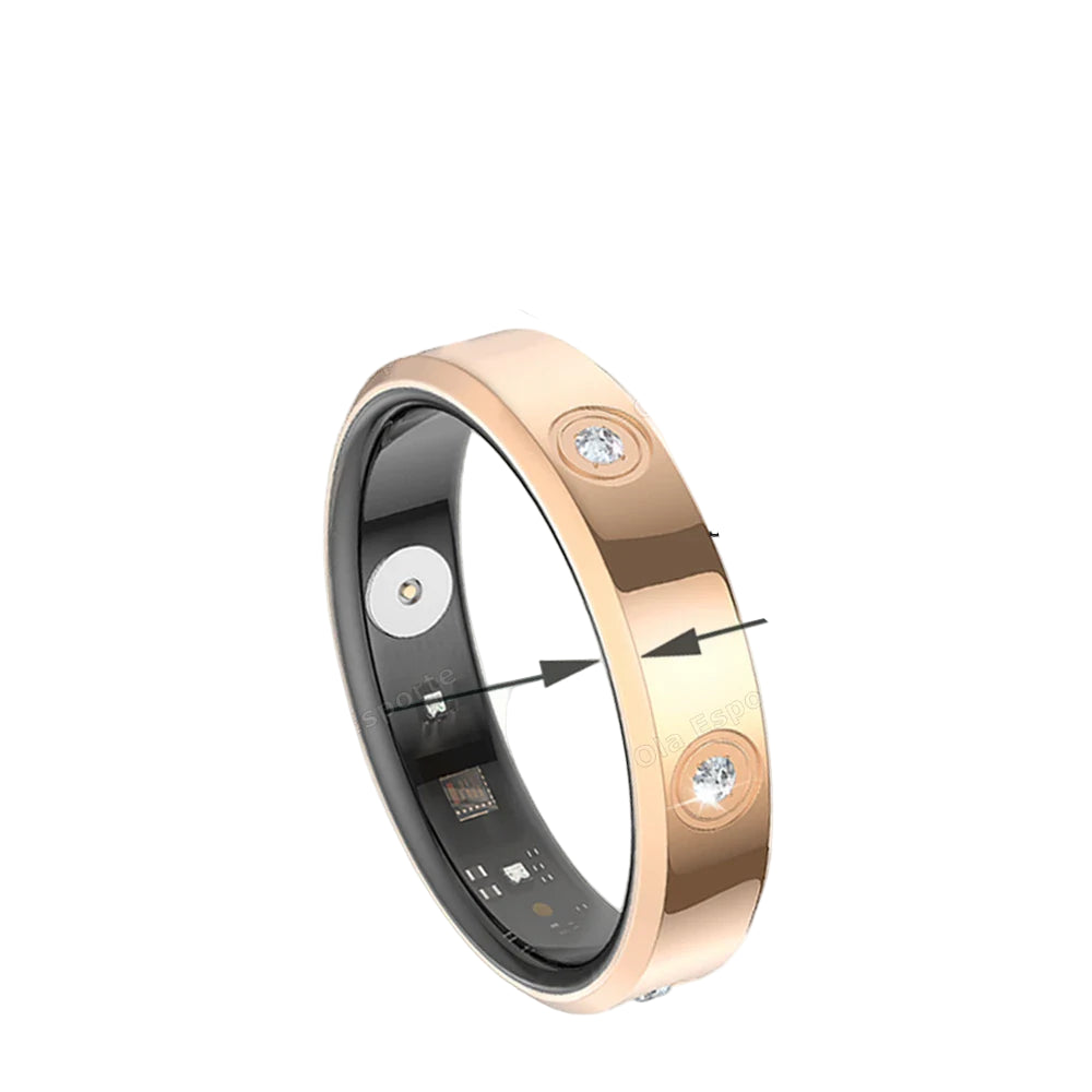 Anello Intelligente Tracker Salute IP68 Impermeabile Sonno Frequenza Cardiaca Ossigeno Monitor 2025 Regalo Benessere