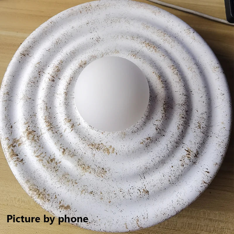 Japandi Wabi Sabi Round Wall Sconce Japanese Minimal LED Light