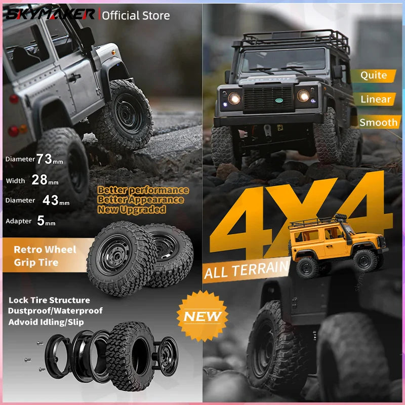 RC Car Rock Crawler RTR 2.4G 4WD Defender Style Offroad Toy Back To School 2025 Gift