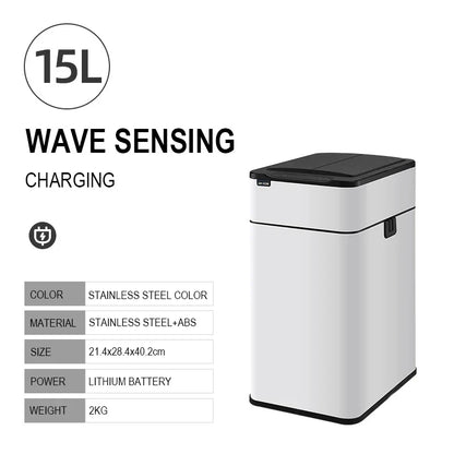 Trash Can 20L Stainless Steel Sensor Kitchen Bin Hands Free
