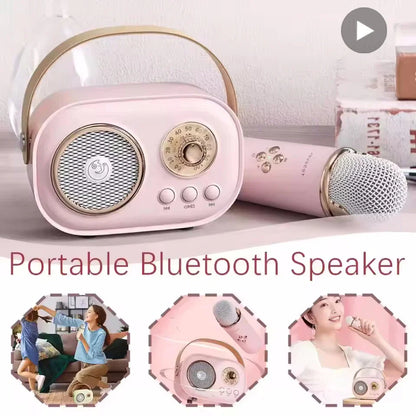 Karaoke Portable Bluetooth Speaker With Microphone Mini FM Radio Back To School 2025 Gift Idea