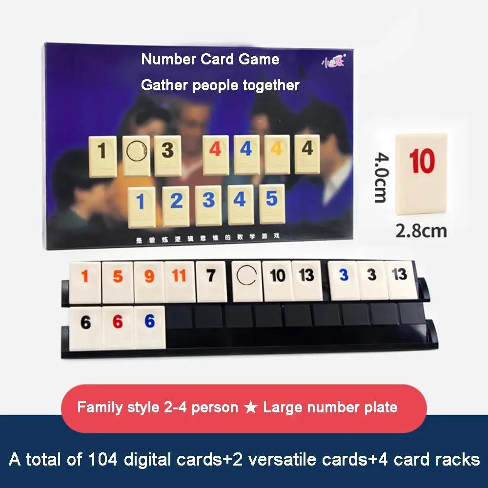 Portable Mahjong Game Set - Rummy Board Game for Adults & Family Gatherings, Perfect for Travel