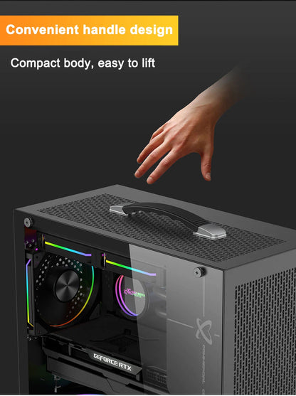 Boîtier PC Mini ITX Côté Transparent Refroidissement Liquide 240mm