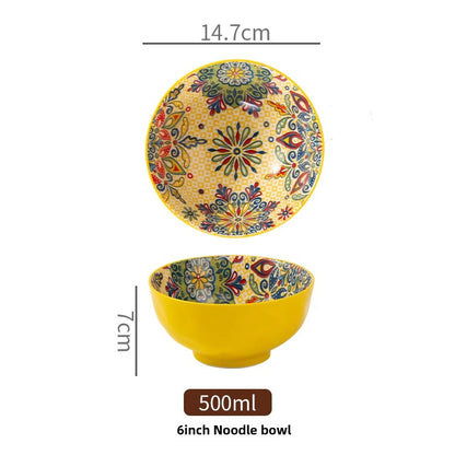 Boheme keramisk riskål retro nudelskål køkkengave