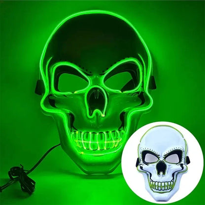 LED Skull Mask Full Face Glowing Terror Mask Halloween Fall 2025 Masquerade Party Costume Mask Breathable