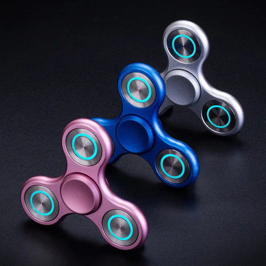 Fidget Spinner Luminous Metal Triangle EDC Desk Focus Toy