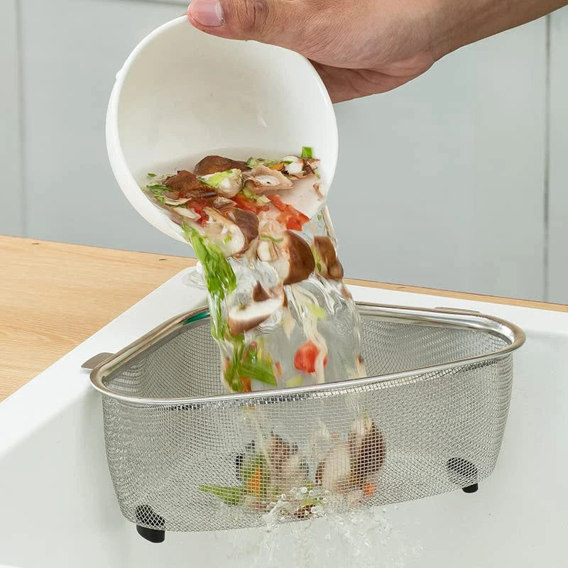 Stainless Steel Sink Strainer Basket Triangle Drainer In Sink Mesh Colander Fall 2026 Eco Friendly Kitchen Accessory