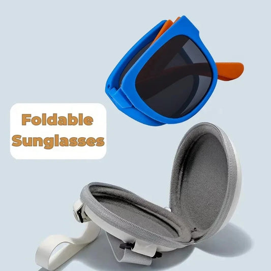 Occhiali da sole per bambini pieghevoli con montatura quadrata, protezione UV400 per gioco all'aperto, idea regalo estate 2026