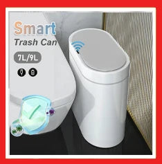 Automatic Sensor Trash Can Narrow Roman Stripe Bathroom Bin